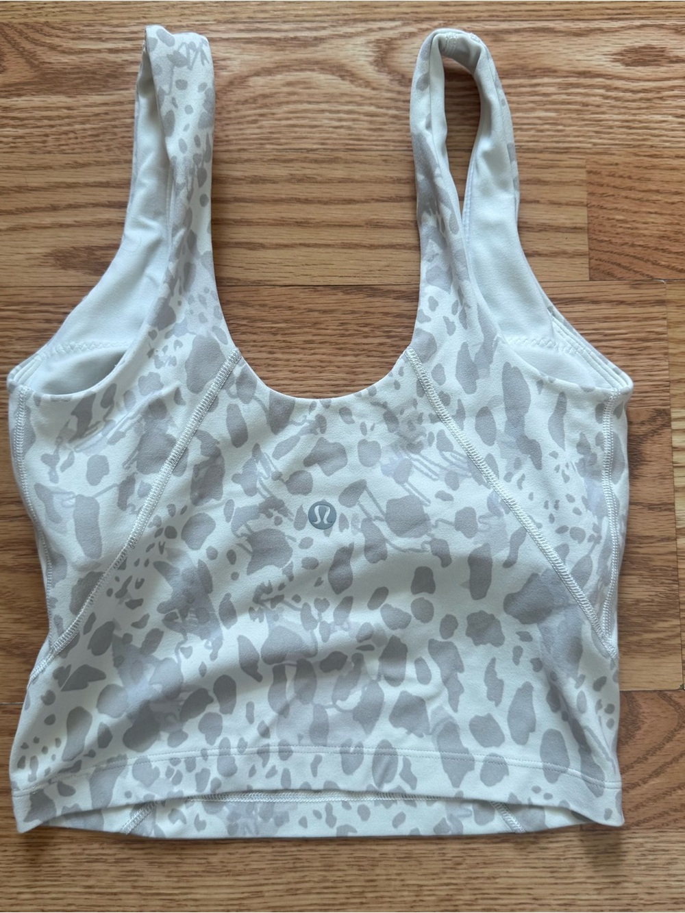 lululemon athletica White and Light Gray Leopard Print Sports Bra